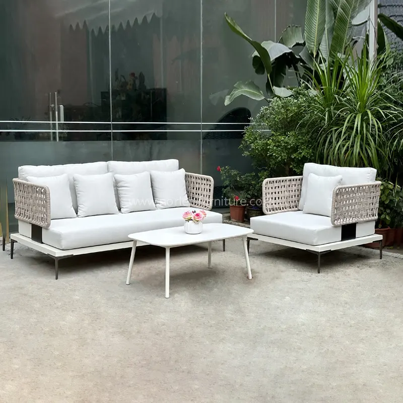 Modern andlig design utomhus rep soffa