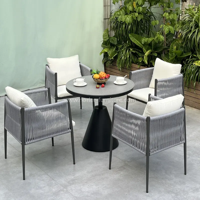 Modern utomhus aluminium rostfritt ram balkonguppsättning