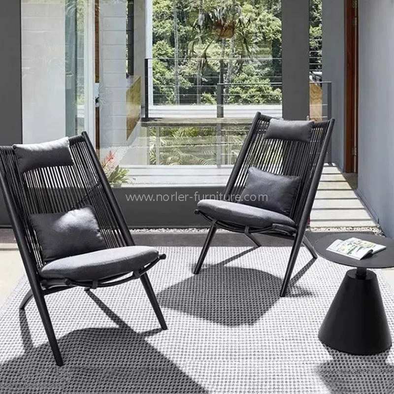 Modern enkel utomhusvävd balkonguppsättning