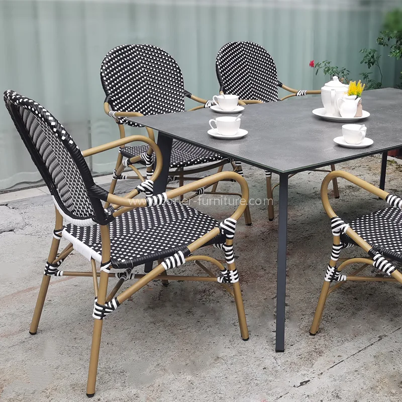Modern vattentät slitstark aluminium PE RATTAN Matsats Modern vattentät slitstark aluminium PE RATTAN Matsats