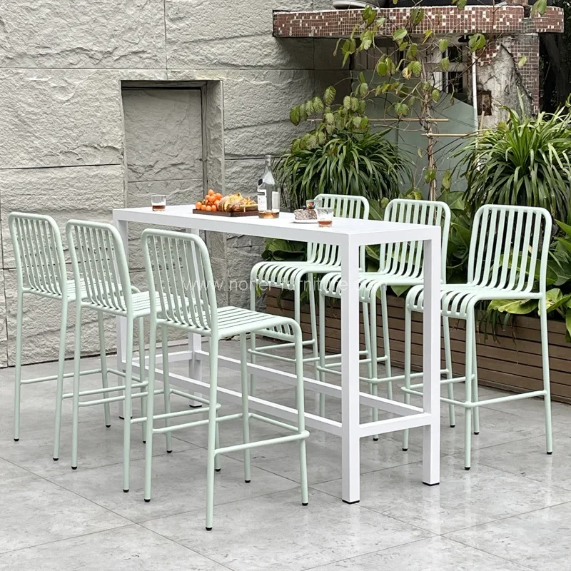 Utomhus trädgård balkong fritid aluminium barstol