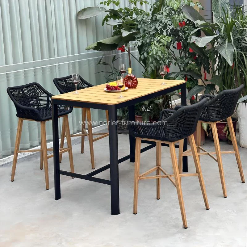 Utomhus trädgård balkong teak trä bar set
