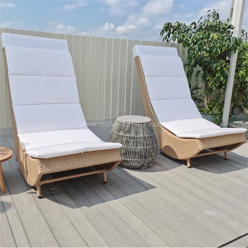 Utomhus fritidsaluminiumram PE RATTAN SUN LOAGER