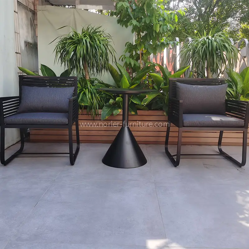 Utomhus modern fritidsdesign Aluminium Frame Woven Belt Balcony Set