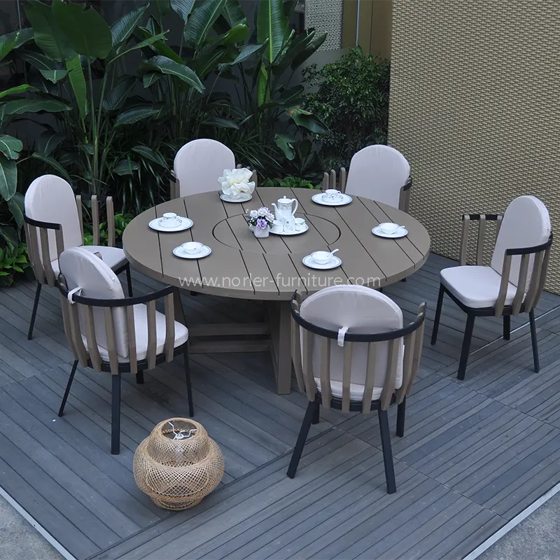 Utomhus spray aluminium ram teak träram mat